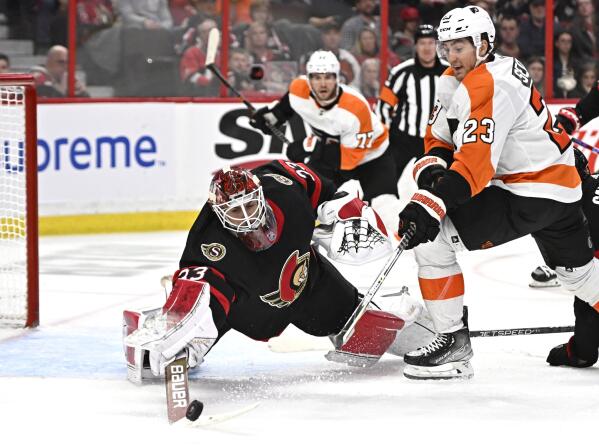 Hayes leads Flyers to win in first game since trading Giroux - The San  Diego Union-Tribune