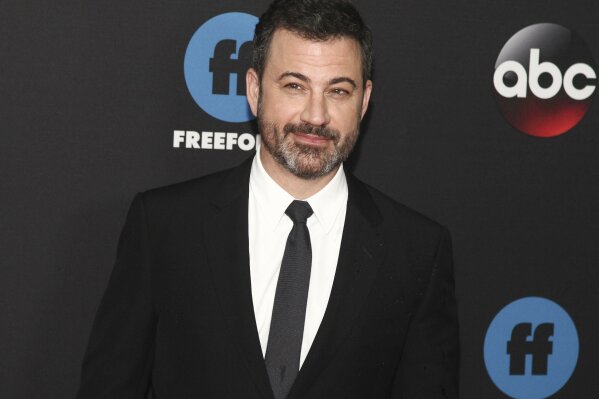 FILE - In this May 15, 2018 file photo, Jimmy Kimmel attends the Disney/ABC/Freeform 2018 Upfront Party at Tavern on the Green in New York.  Kimmel is among Donald Trump's late-night gadflies, while producer Mark Burnett showcased the future president on "The Apprentice." Yet the two are going into business together. Kimmel and Burnett will produce a new ABC game show, "Generation Gap," described by the network as a comedy quiz show that brings family members together to compete as a team. (Photo by Andy Kropa/Invision/AP, File)