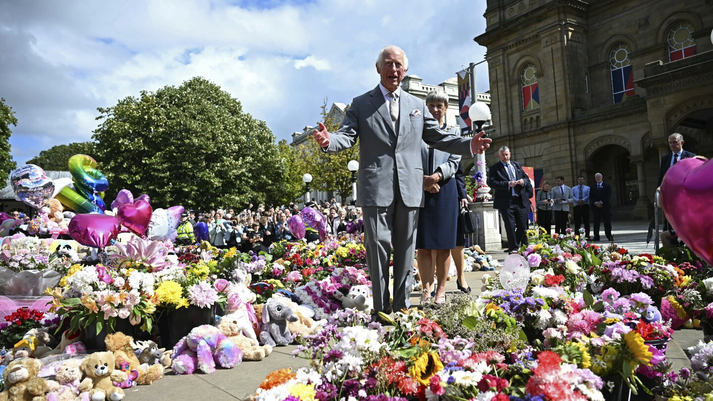 King Charles III meets with survivors of stabbing rampage that fueled unrest throughout Britain