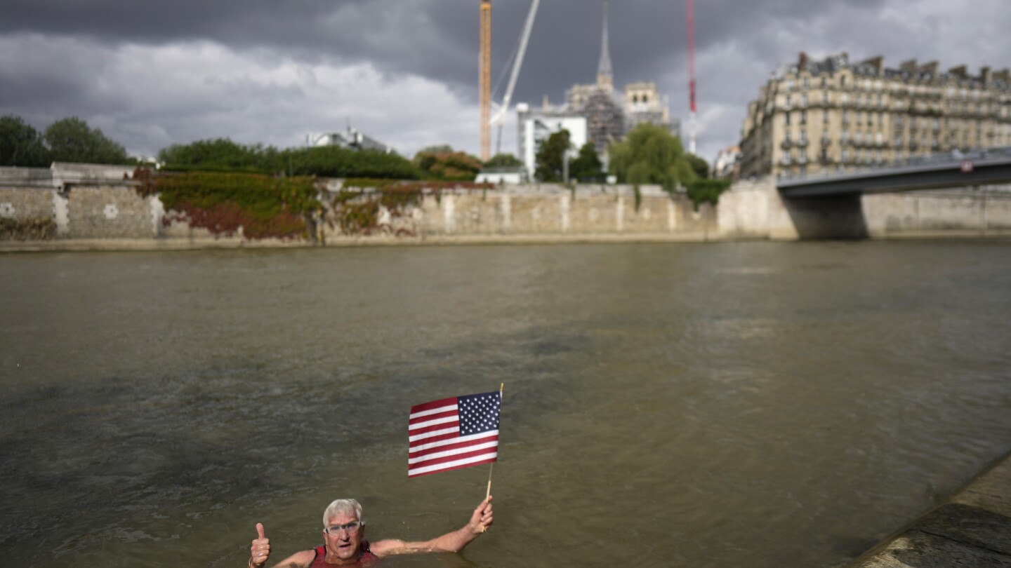 American swims in Paris’ Seine River ahead of Olympics despite pollution fears