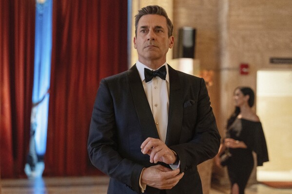 This image released by Apple TV+ shows Jon Hamm in a scene from 