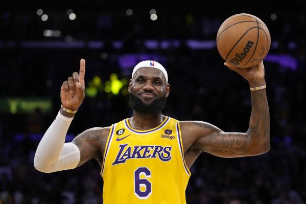 LeBron James holding basketball