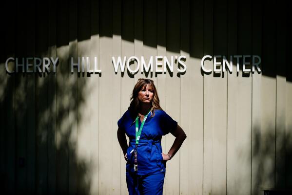 Amanda Kifferly, Vice President for Abortion Access at The Women's Centers poses for a photograph in Cherry Hill, N.J., Wednesday, June 15, 2022. (AP Photo/Matt Rourke)