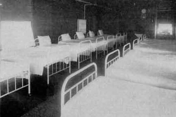 This undated image provided by the Alaska State Library shows the beds at Morningside Hospital in Portland, Ore. (Alaska State Library, Historical Collections via AP)