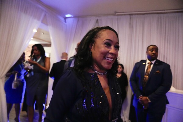 Fulton County District Attorney Fani Willis arrives before she speaks after winning re-election in the primary on Tuesday, May 21, 2024, in Buckhead, Ga. (AP Photo/Brynn Anderson)