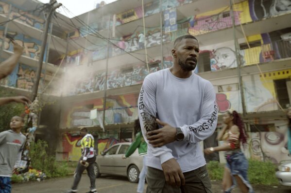 This image released by Netflix shows Jamie Foxx in a scene from "Project Power." (Netflix via AP)