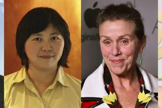 This combination of photos shows, from left, filmmaker Francis Ford Coppola, novelist Percival Everett, fiction writer Yiyun Li, actor Frances McDormand, jazz orchestra leader Maria Schneider and actor-playwright Anna Deavere Smith, who are among the 17 new members announced for induction this spring into the American Academy of Arts and Letters. (AP Photo)