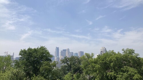 Smoke from Canadian wildfires leaves a haze over the downtown Minneapolis skyline on Tuesday, June 27, 2023. Drifting smoke from the ongoing wildfires across Canada is creating curtains of haze and raising air quality concerns throughout the Great Lakes region, and in parts of the central and eastern United States. (AP Photo/Steve Karnowski)