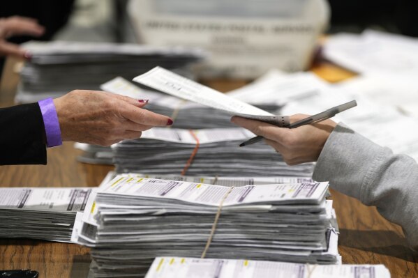 Election workers process ballots for the 2024 General Election, Nov. 5, 2024, in Milwaukee. (AP Photo/Morry Gash, File)
