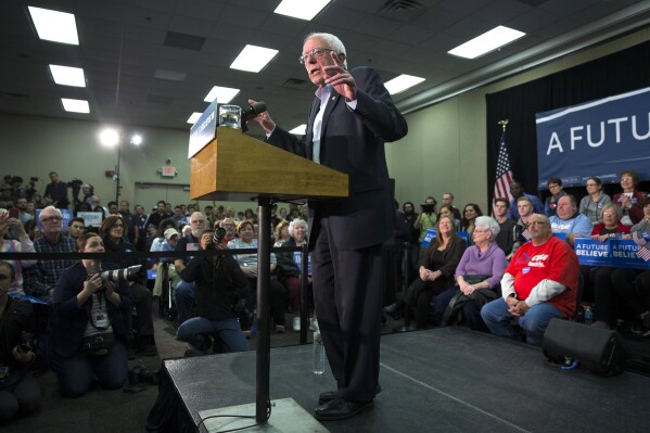 FILE - Democratic presidential candidate Sen. Bernie Sanders, I-Vt., speaks during a campaign rally, on Jan. 31, 2016, in Waterloo, Iowa. Iowa's caucuses grew over 50 years to be an entrenched part of U.S. politics. (AP Photo/Evan Vucci, File)