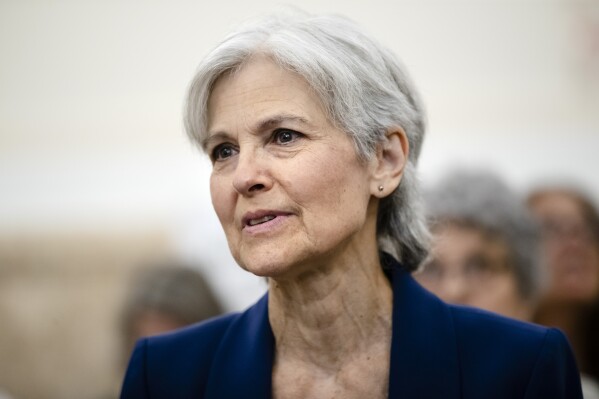 FILE - Former Green Party presidential candidate Jill Stein waits to speak at a board of elections meeting at City Hall in Philadelphia, Oct. 2, 2019. (AP Photo/Matt Rourke, File)