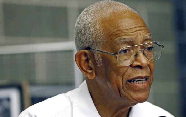 FILE - Hollis Watkins, national chairman of the Mississippi Freedom Summer 50th Anniversary conference, speaks at Tougaloo College in Jackson, Miss., Wednesday, June 25, 2014. Watkins was a longtime civil rights activist who was 82 when he died Wednesday, Sept. 20, 2023, at his home in Clinton, Miss. (AP Photo/Rogelio V. Solis, File)