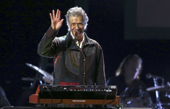 FILE - Chick Corea performs at the 62nd annual Grammy Awards on Jan. 26, 2020, in Los Angeles. Corea, a towering jazz pianist with a staggering 23 Grammy awards who pushed the boundaries of the genre and worked alongside Miles Davis and Herbie Hancock, has died. He was 79. Corea died Tuesday, Feb. 9, 2021, of a rare for of cancer, his team posted on his web site. His death was confirmed by Corea's web and marketing manager, Dan Muse. (Photo by Matt Sayles/Invision/AP, File)
