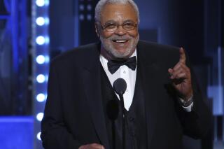 FILE - James Earl Jones accepts the special Tony award for Lifetime Achievement in the Theatre at the 71st annual Tony Awards in New York on June 11, 2017. The Shubert Organization-owned Cort Theatre on Broadway will be renamed after James Earl Jones. (Photo by Michael Zorn/Invision/AP, File)