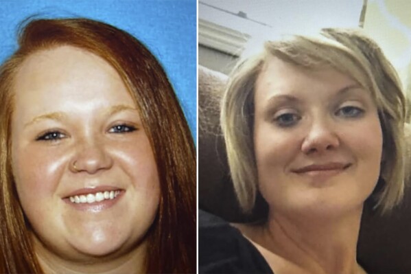 This photo combo shows from left, Veronica Butler and Jilian Kelley. Foul play is suspected in the disappearance of the two Kansas women whose vehicle was found abandoned in the Oklahoma Panhandle, an Oklahoma State Bureau of Investigation spokesperson said Friday, April 5, 2024. ( Oklahoma State Bureau of Investigation via AP)