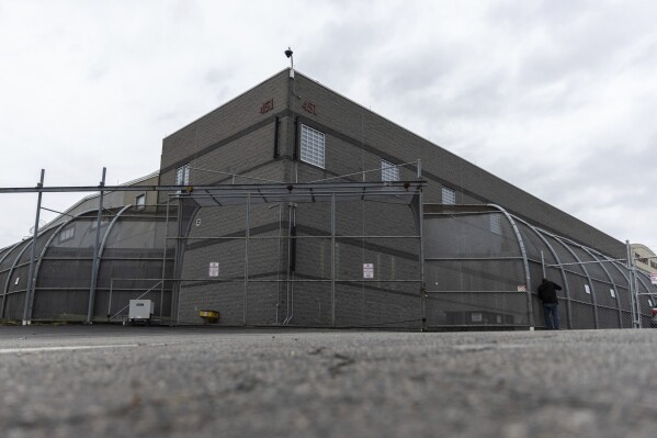 FILE- A general view of the Delaney Hall Detention Facility in Newark on Monday, June 16, 2025, in New Jersey. (AP Photo/Stefan Jeremiah, file)