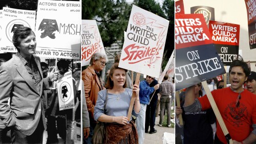 This combination of photos shows, from left, actor Alan Alda from the series 