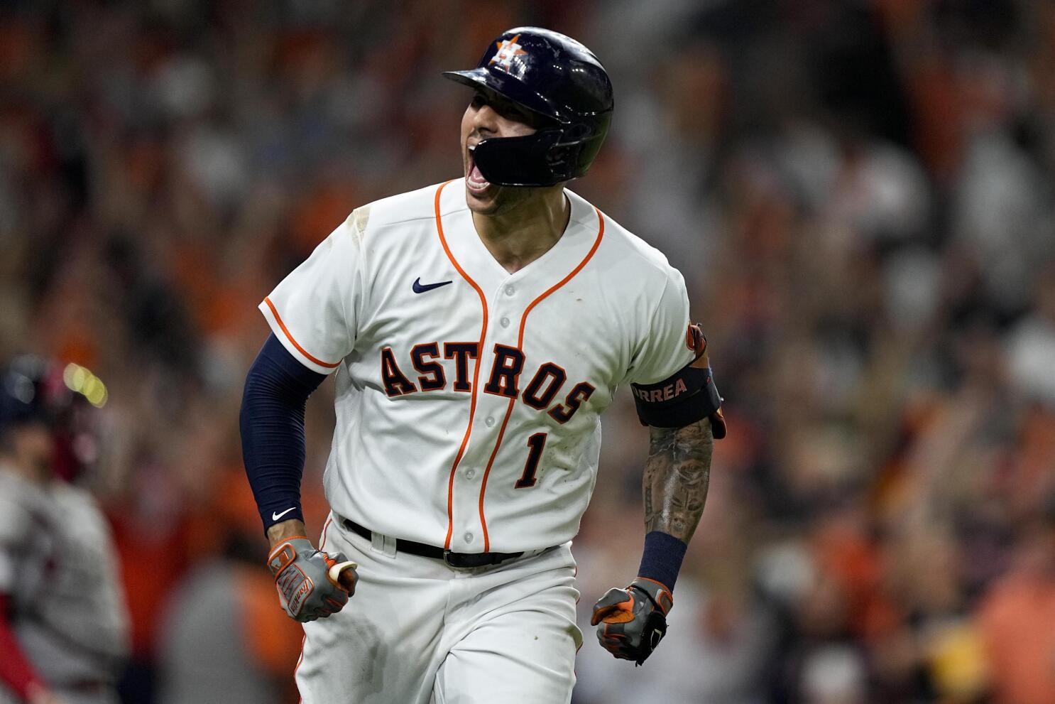 theScore on X: VIDEO: After some heated moments, Carlos Correa's