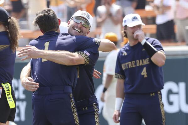 Notre Dame beats top seed Tennessee in NCAA baseball