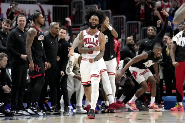 Coby White scores 30 points as the Chicago Bulls beat the Houston Rockets 124-119 in overtime | AP News