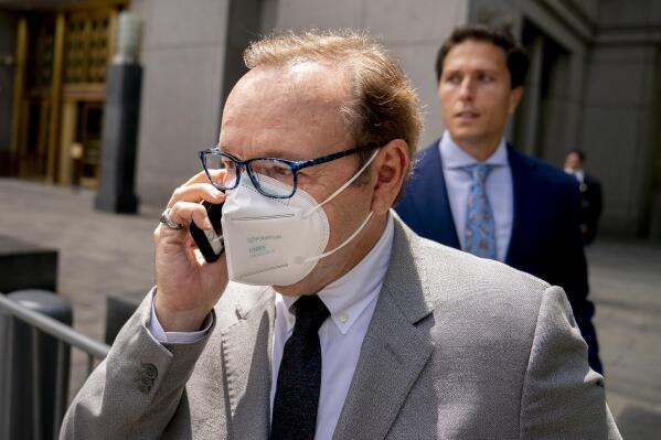 FILE - Actor Kevin Spacey leaves court after testifying in a civil lawsuit, Thursday, May 26, 2022, in New York. A sex-assault civil lawsuit against Spacey can proceed in federal court in New York City, a federal judge ruled Monday, June 6. (AP Photo/John Minchillo, File)