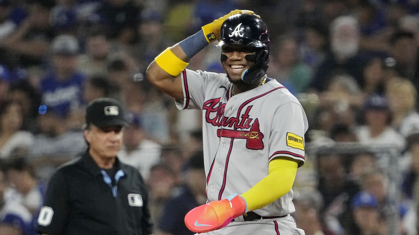 Acuña hits grand slam on wedding night to become 30-HR, 60-SB player as Braves beat Dodgers 8-7