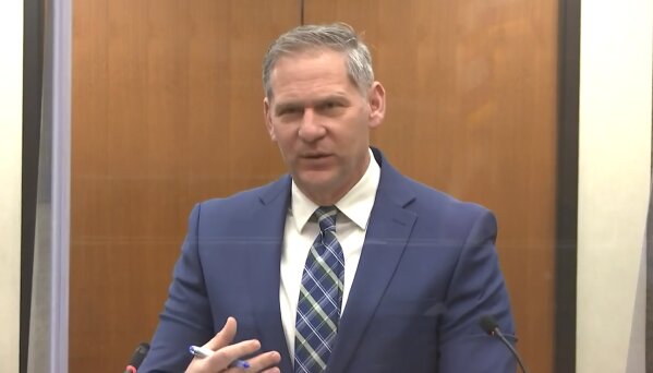 In this image taken from video, prosecutor Steve Schleicher speaks as Hennepin County Judge Peter Cahill presides over jury selection, Tuesday, March 23, 2021, at the Hennepin County Courthouse in Minneapolis, in the trial of former Minneapolis police officer Derek Chauvin, who is charged in the May 25, 2020, death of George Floyd. (Court TV via AP, Pool)