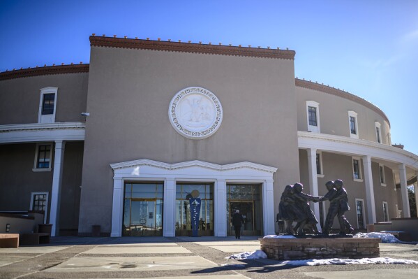 The Round House is pictured at the beginning of the 56th Legislature at the Capitol, Tuesday, Jan. 16, 2024, in Santa Fe, N.M. (AP Photo/Roberto E. Rosales)