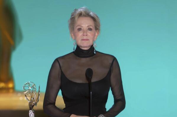 In this video grab issued Sunday, Sept. 19, 2021, by the Television Academy, Jean Smart accepts the award for outstanding lead actress in a comedy series for "Hacks" during the Primetime Emmy Awards. (Television Academy via AP)