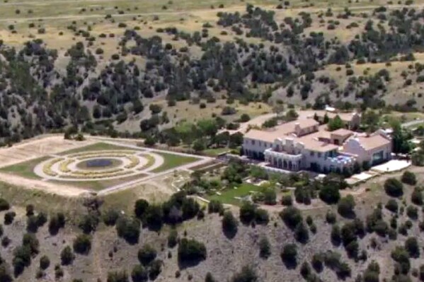 FILE - Jeffrey Epstein's Zorro Ranch is seen, July 8, 2019, in Stanley, New Mexico. An attorney for Epstein’s estate, Daniel Weiner, confirmed Tuesday, Aug. 22, 2023, that the ranch had been sold for an undisclosed price and the proceeds would be used to administer the estate and pay creditors. The property was listed in 2021 for $27.5 million. That price was later dropped to $18 million. (KRQE via AP, File)