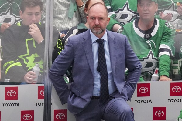 Dallas will be watching the third season in the second game of the Western Conference Finals at the NHL Hockey Stanley Cup Playoffs held in Dallas on Friday, May 23, 2025. (AP Photo/LM Otero)