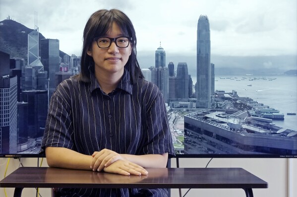 FILE - Chow Hang-tung, vice chairperson of the Hong Kong Alliance in Support of the Democratic Patriotic Movements of China, poses after an interview in Hong Kong on May 24, 2021. Hong Kong’s top court on Thursday, Jan. 25, 2024, restored a prominent detained activist’s conviction over a banned vigil commemorating the 1989 Tiananmen crackdown on pro-democracy protesters, marking the latest setback for the city’s democracy supporters. (AP Photo/Vincent Yu, File)