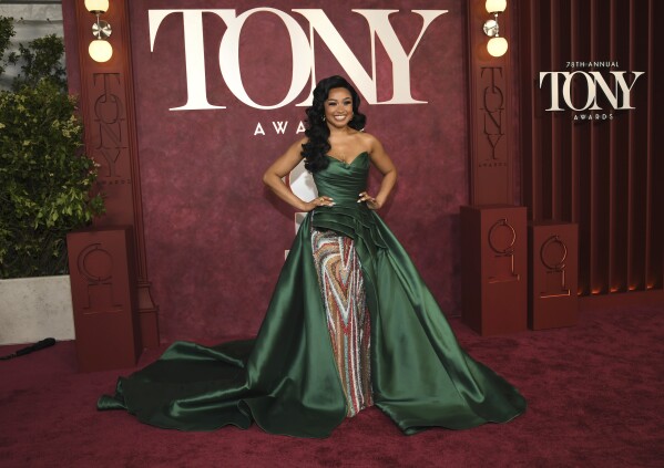 Jasmine Amy Rogers arrives at the 78th Tony Awards on Sunday, June 8, 2025, at Radio City Music Hall in New York. (Photo by Evan Agostini/Invision/AP)
