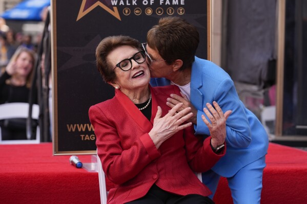 Billie Jean King immortalized in bronze with star on Hollywood Walk of Fame  | AP News