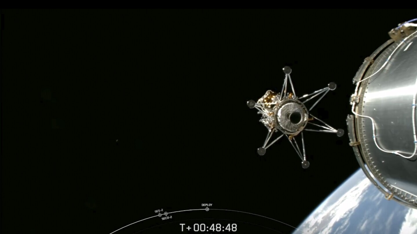 A private company’s lunar module entered orbit ahead of its descent to the Moon