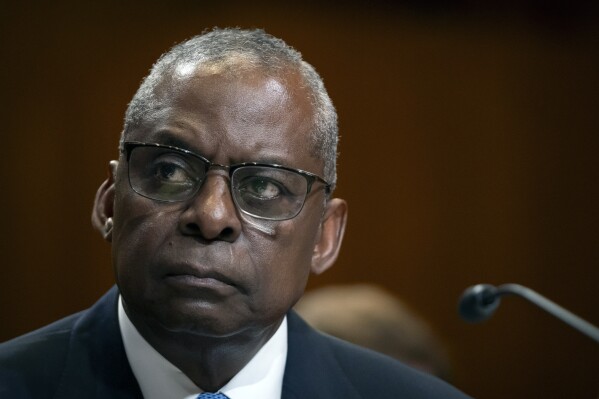 Secretary of Defense Lloyd Austin attends a hearing of the Senate Appropriations Committee Subcommittee on Defense on Capitol Hill, Wednesday, May 8, 2024, in Washington. (AP Photo/Mark Schiefelbein)