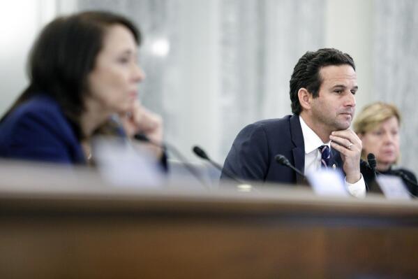 Sen. Brian Schatz, D-Hawaii, looks on after asking a question, during the Senate Commerce, Science, and Transportation on Capitol Hill on Wednesday, Dec. 15, 2021 in Washington. (Tom Brenner/The Washington Post via AP, Pool)