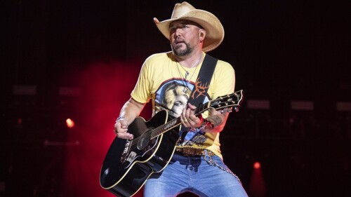 FILE - Jason Aldean performs during CMA Fest 2022 in Nashville, Tenn., on June 9, 2022. Country Music Television removed Aldean's music video for the newly released single “Try That in a Small Town." (Photo by Amy Harris/Invision/AP, File)