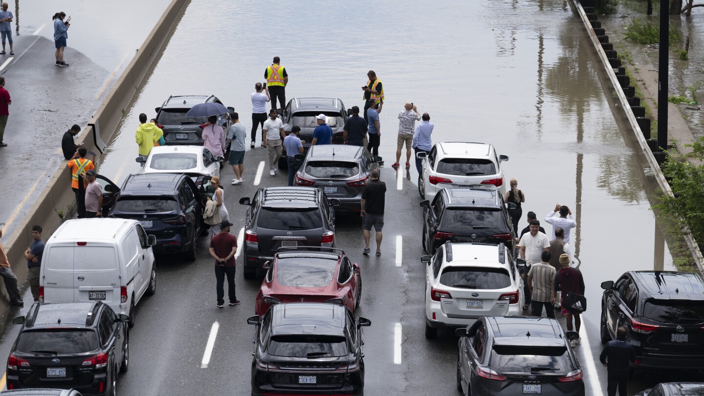 Torrential rains hit Canada’s greatest town, ultimate a significant freeway and different roads