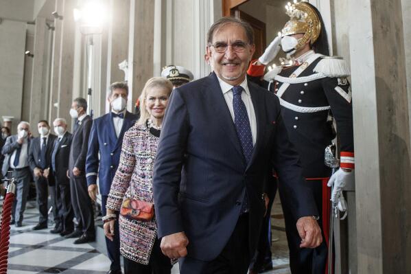 President of the Italian Senate Ignazio La Russa leaves the Quirinale Presidential Palace after a meeting with Italian President Sergio Mattarella as part of a round of consultations with party leaders to try and form a new government, in Rome, Thursday, Oct. 20, 2022. (Roberto Monaldo/ Lapresse vis AP)