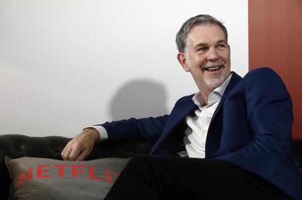 FILE - Netflix founder and CEO Reed Hastings smiles during an interview in Barcelona, Spain, Feb. 28, 2017. Netflix, which is based in Los Gatos, Calif., announced Thursday, Jan. 19, 2023, that Hastings, the company's co-founder, is relinquishing his role as co-CEO to become executive chairman. (AP Photo/Manu Fernandez, File)