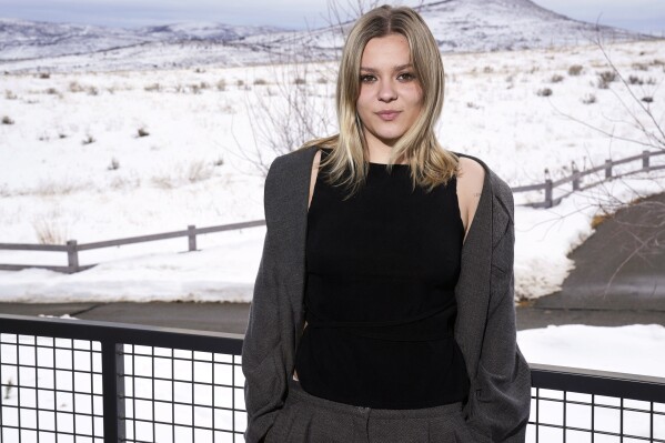 Maisy Stella poses for a portrait to promote her film "My Old Ass" during the Sundance Film Festival on Monday, Jan. 22, 2024, in Park City, Utah. (Photo by Charles Sykes/Invision/AP)