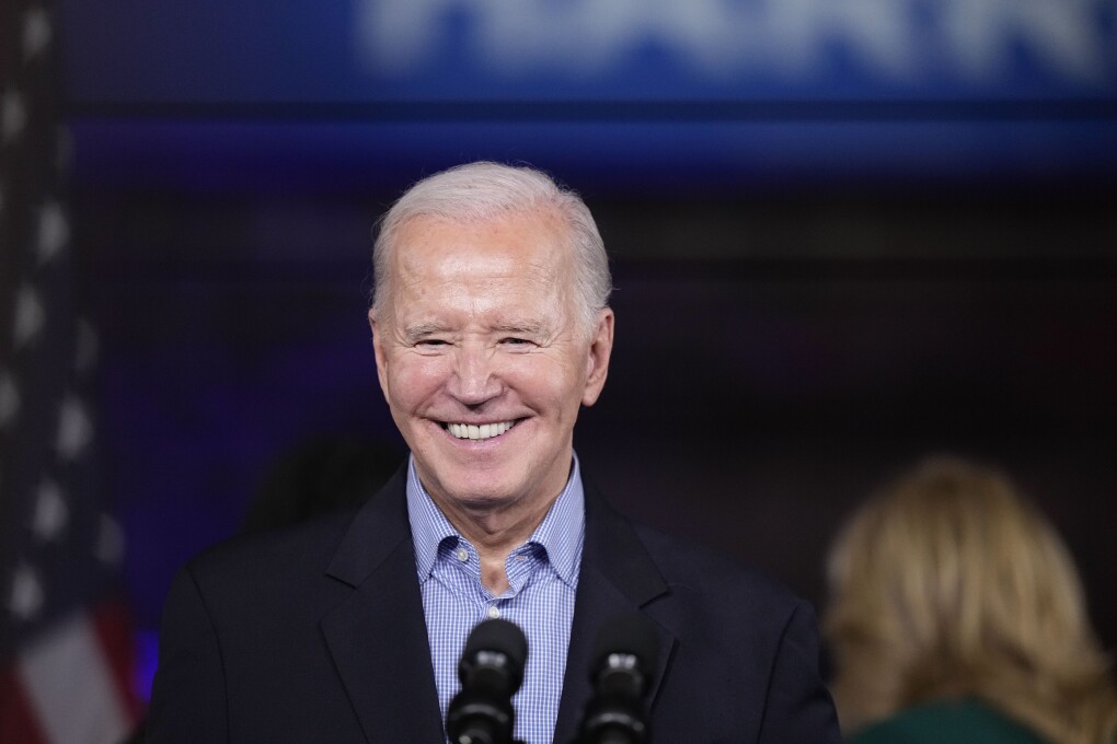 President Joe Biden speaks at a campaign event, Saturday, March 9, 2024, in Atlanta. (AP Photo/Brynn Anderson)