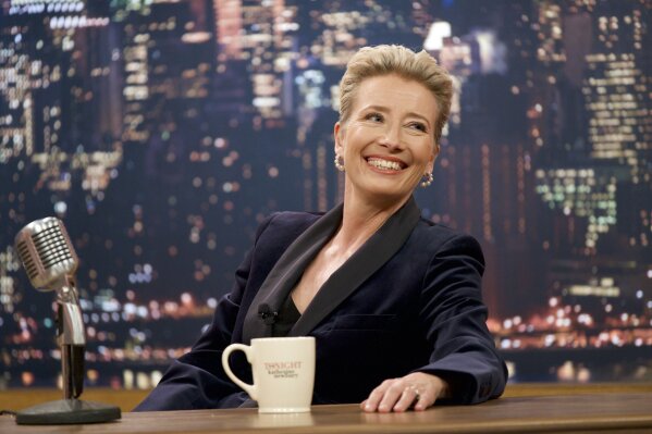 
              This image released by Amazon Studios shows Emma Thompson in a scene from "Late Night." (Emily Aragones/Amazon Studios via AP)
            