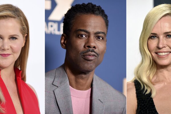 This combination photo shows comedians, from left, Amy Schumer, Chris Rock and Chelsea Handler, who will take part in various planned events urging Americans to vote. (AP Photo)