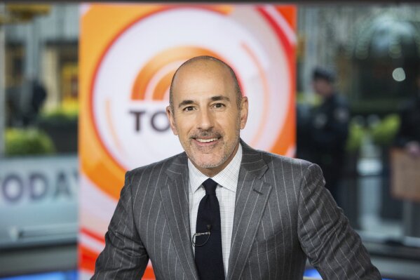This Nov. 8, 2017 photo released by NBC shows Matt Lauer on the set of the "Today" show in New Yo...