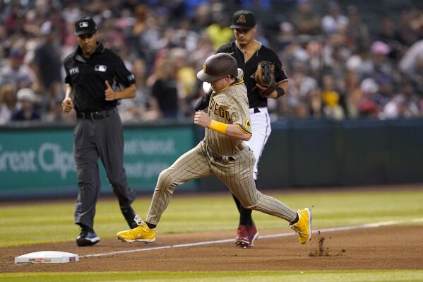 San Diego Padres' Luke Voit batting during the seventh inning of a