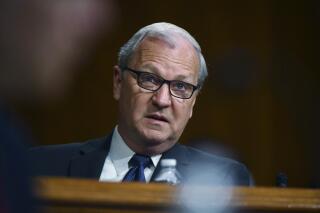 FILE - Sen Kevin Cramer, R-ND, speaks during a Senate Environment and Public Works Committee oversight hearing, May 20, 2020 on Capitol Hill in Washington. (Kevin Dietsch/Pool via AP, File)