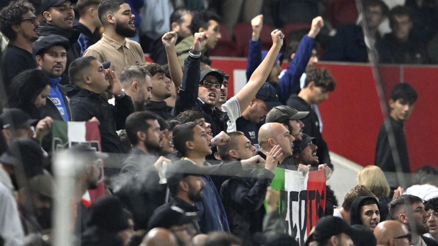 Italy fans turn their backs on Israel’s national anthem before Nations League match in Hungary