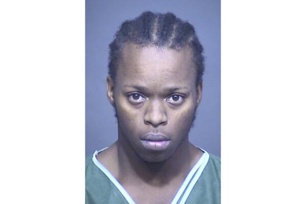 This booking photo provided by the Mesa, Ariz., Police Department shows Iren Byers. Byers has been arrested in connection with five separate shootings in the Phoenix metro area that left four people dead and a woman wounded, authorities said Sunday, May 28, 2023. Byers was taken into custody Sunday on suspicion of four counts of first-degree murder and one count of attempted first-degree murder. (Courtesy of Mesa Police Department via AP)
